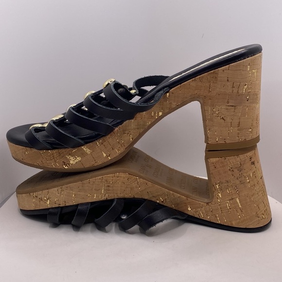 Cordani Keqne Italian Leather Caged Platform Cork Sandals - Picture 8 of 16